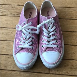 Pink Glitter Converse shoes